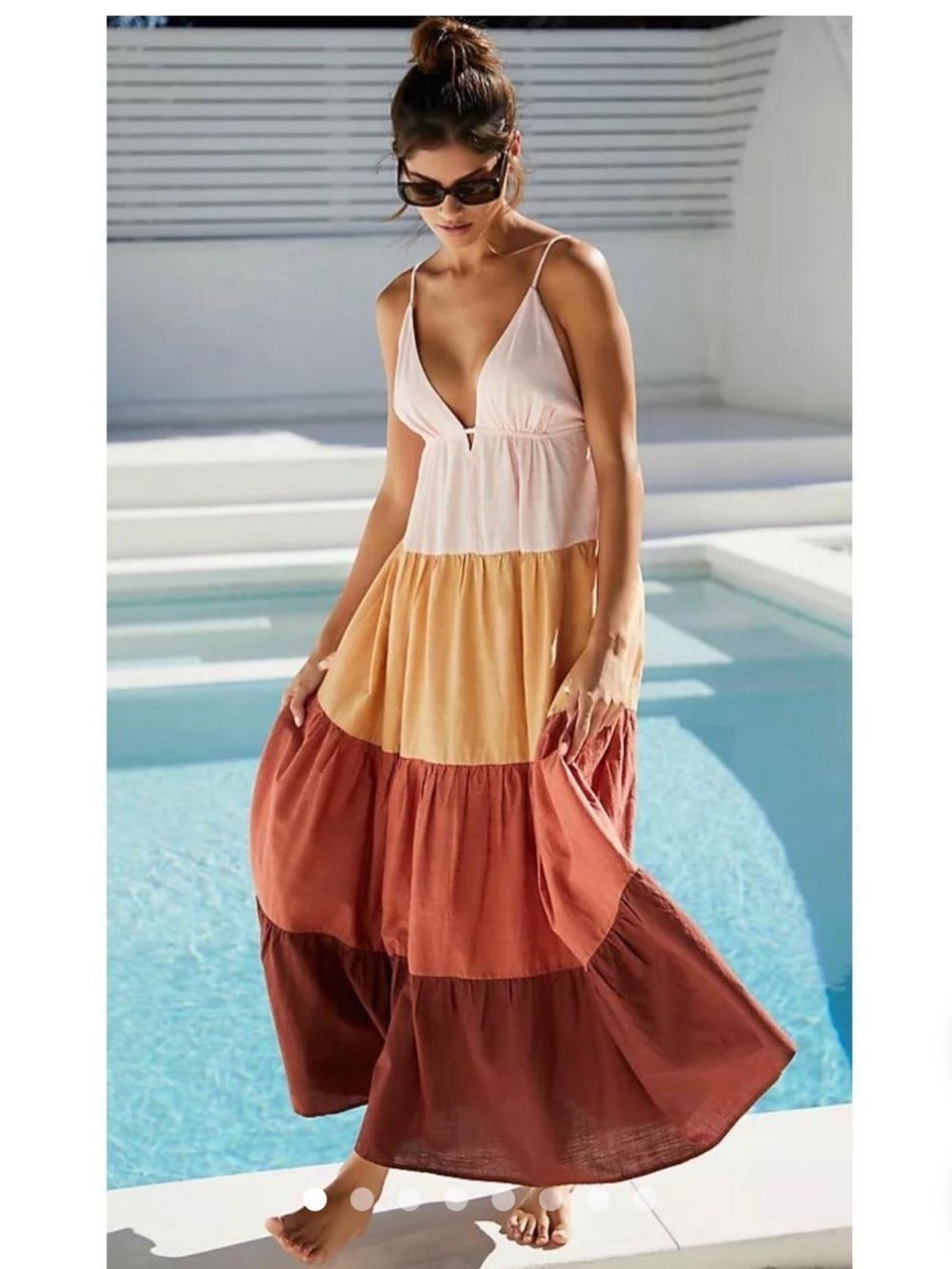 Anthropologie Women's Pink and Brown Summer-dresses
